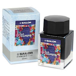 Sailor USA State Ink - Illinois, Blue, 20 ml, with packaging