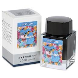 Sailor USA State Ink - Michigan, Blue, 20 ml, with packaging