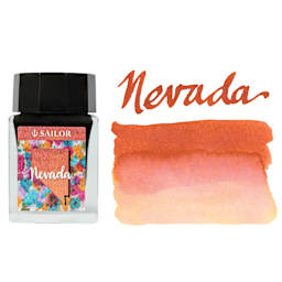 Sailor USA State Ink - Nevada, Reddish Brown, 20 ml, swatch and bottle