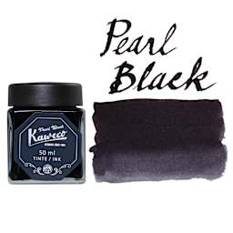 Kaweco Fountain Pen Ink - Pearl Black, swatch and bottle