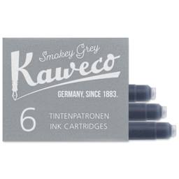 Kaweco Fountain Pen Ink Cartridges - Smokey Grey, three cartridges shown out of packaging