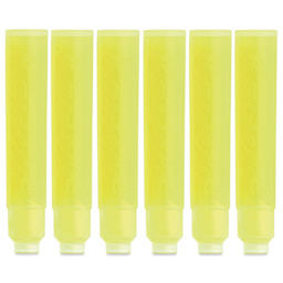 Kaweco Fountain Pen Ink Cartridges - Glowing Yellow, cartridges laid out