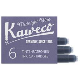 Kaweco Fountain Pen Ink Cartridges - Midnight Blue, three cartridges shown out of packaging