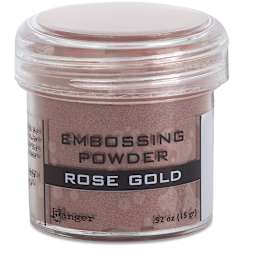 Ranger Embossing Powders - Front of 1 oz jar of Rose Gold powder