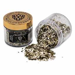 Colorberry Luxury Collection Resin Additive - Silver Drizzle, 15 g, Jar (Shown in and out of jar)