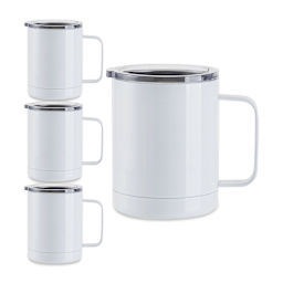 Craft Express Sublimation Printing Stainless Steel Coffee Cup - 12 oz, White, Set of 4 (out of packaging)