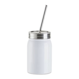 Craft Express Sublimation Printing Stainless Steel Mason Tumbler - 17 oz, White, Set of 4 (blank jar)