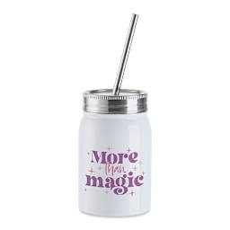 Craft Express Sublimation Printing Stainless Steel Mason Tumbler - 17 oz, White, Set of 4 (finished jar example)