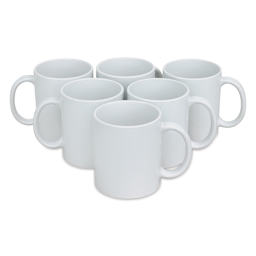 Craft Express Sublimation Printing Ceramic Mug - 11 oz, White, Pkg of 6 (out of packaging)