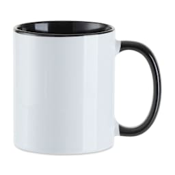 Craft Express Sublimation Printing Ceramic Mug - 11 oz, White and Black, Pkg of 6 (blank mug)
