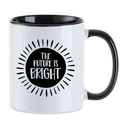 Craft Express Sublimation Printing Ceramic Mug - 11 oz, White and Black, Pkg of 6 (finished mug example)