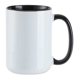Craft Express Sublimation Printing Ceramic Mug - 15 oz, White and Black, Pkg of 6 (blank mug)
