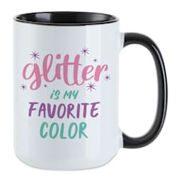 Craft Express Sublimation Printing Ceramic Mug - 15 oz, White and Black, Pkg of 6 (finished mug example)