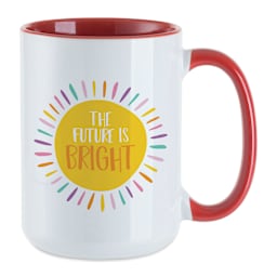Craft Express Sublimation Printing Ceramic Mug - 15 oz, White and Red, Pkg of 6 (finished mug example)