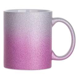 Craft Express Sublimation Printing Ceramic Mug - 11 oz, Pink Ombre Glitter single mug