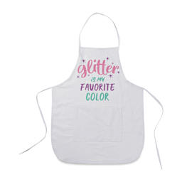Craft Express Sublimation Printing Apron - Adult, White, Pkg of 2 (finished apron example)