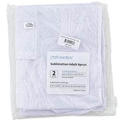 Craft Express Sublimation Printing Apron - Child, White, Pkg of 2 (front of packaging)
