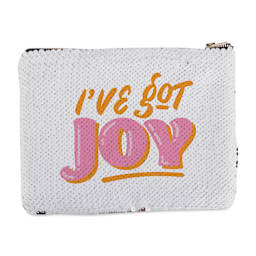 Craft Express Sublimation Printing Makeup Case - Reverse Sequin, Pkg of 4 (finished case example, front side)