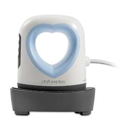Craft Express Mini Heart Heat Press (on tray, side view)
