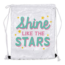 Craft Express Sublimation Printing Drawstring Backpacks - Sequin bag with sublimation printing on it.