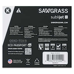 Sawgrass Sublijet Sublimation Printer Ink - Black (back of box)