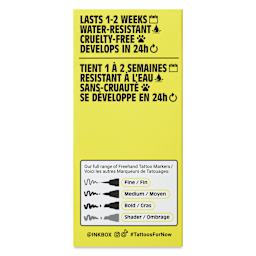 Inkbox Semi-Permanent Freehand Tattoo Marker - Shader Chisel Tip Marker back of package