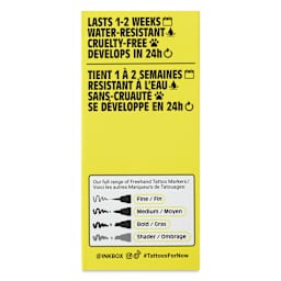 Inkbox Semi-Permanent Freehand Tattoo Marker - Bold Chisel Tip, Black back of package