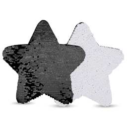 Craft Express Sublimation Printing Flip Sequin Patches - Star, 7" x 7", Black, Pkg of 2