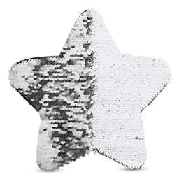 Craft Express Sublimation Printing Flip Sequin Patches - Star, Silver, with half the sequins flipped
