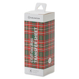 Craft Express Sublimation Pattern Transfer Sheets - Plaid 1, 4-1/2" x 12", Pkg of 4 front of box
