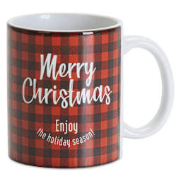 Craft Express Sublimation Pattern Transfer Sheets - Plaid 2, applied to mug with holiday saying