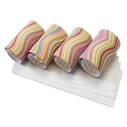 Craft Express Sublimation Pattern Transfer Sheets - Color Waves, 4-1/2" x 12", Pkg of 4