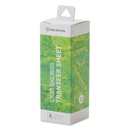 Craft Express Sublimation Pattern Transfer Sheets - Electric Lake Green, 4-1/2" x 12", Pkg of 4 front of box