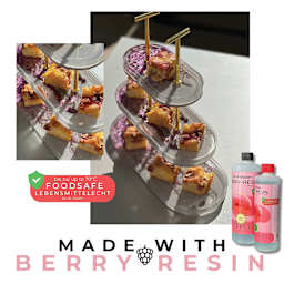 Colorberry Berry Resin used to make a tiered treat tray