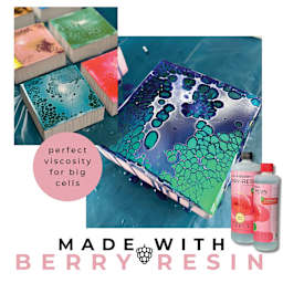 Colorberry Berry Resin used on wooden panels