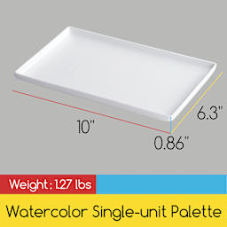 Meeden Porcelain Mixing Tray - 0.86" x 6.3" x 10" - dimensions