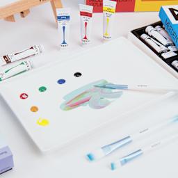 Meeden Porcelain Mixing Tray - 0.86" x 10" x 6.3" - in use (materials not included)