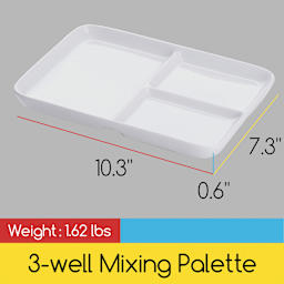 Meeden Porcelain 3-Well Tray with dimensions