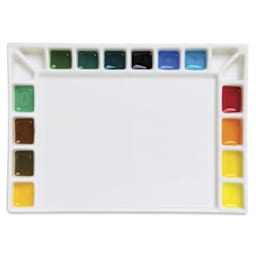 Meeden 18-Well Porcelain Paint Palette filled with paint