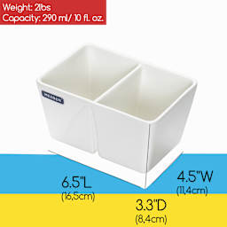 Meeden Porcelain Brush Wash Bowl - with dimensions