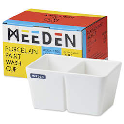 Meeden Porcelain Brush Wash Bowl - next to packaging