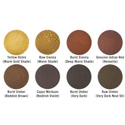 Sinopia Pigment Sets - Color chart of component pigments in 8 pc set
