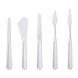 Liquitex Basics Plastic Mixing Knives - Set of 5 Assorted knives shown upright
