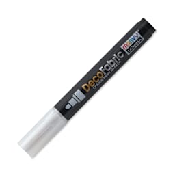 Marvy Uchida DecoFabric Opaque Paint Marker - Pearl White, Medium Tip (capped marker)