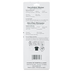 Marvy Uchida DecoFabric Opaque Paint Markers - Black, Pkg of 2, back of the packaging