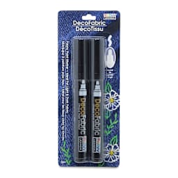 Marvy Uchida DecoFabric Opaque Paint Markers - Black, Pkg of 2, front of the packaging