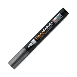 Marvy Uchida DecoFabric Opaque Paint Marker - Pearl Black, Medium Tip (capped marker)