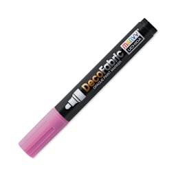 Marvy Uchida DecoFabric Opaque Paint Marker - Fluorescent Pink, Medium Tip (capped marker)