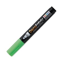 Marvy Uchida DecoFabric Opaque Paint Marker - Fluorescent Green, Medium Tip (capped marker)