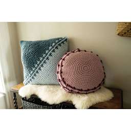 Lion Brand Feels Like Butta Thick & Quick Yarn, finished sofa cushions